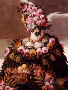 花 鳥 Painting - 花の女 ジュゼッペ・アルチンボルド